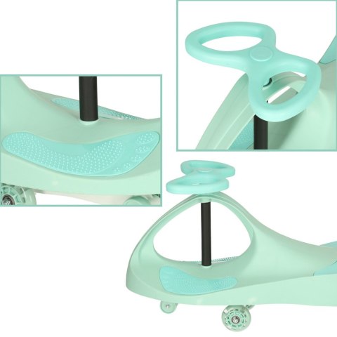 Jeździk grawitacyjny LED Swing Fix S3 świecące koła miętowy