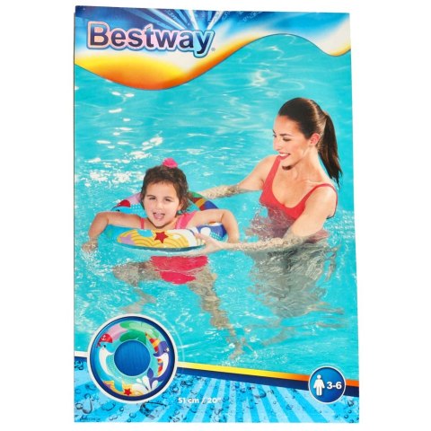 Kółko do pływania koło dmuchane kółko plażowe delfin 60 kg BESTWAY 36113 51 cm