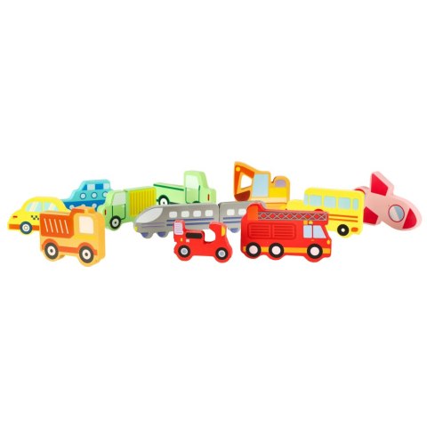Puzzle układanka edukacyjna drewniana sorter dopasuj kształty pojazdy Puzzle układanka edukacyjna drewniana sorter dopasuj kształty pojazdy