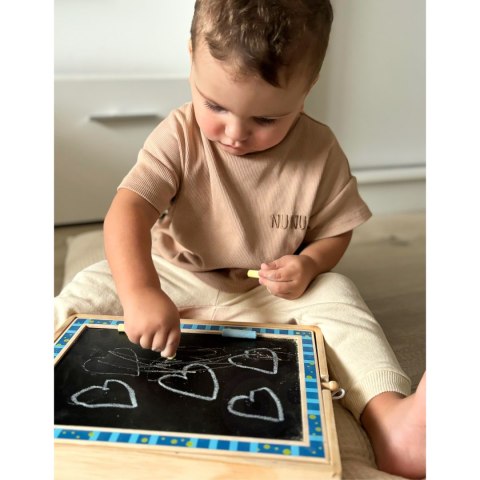 Tooky Toy TOOKY TOY Tablica Magnetyczna Kredowa 2w1 Układanka Puzzle Kształty 117 el. Certyfikat FSC