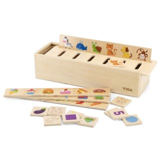 Viga Toys VIGA Drewniany Edukacyjny Sorter Gra Zwierzątka Owoce Warzywa Montessori