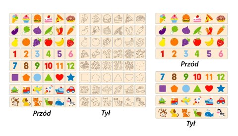 Viga Toys VIGA Drewniany Edukacyjny Sorter Gra Zwierzątka Owoce Warzywa Montessori