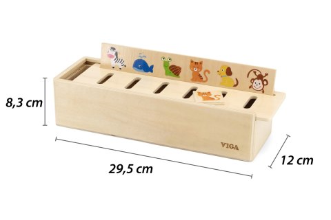 Viga Toys VIGA Drewniany Edukacyjny Sorter Gra Zwierzątka Owoce Warzywa Montessori