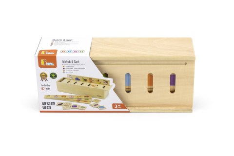 Viga Toys VIGA Drewniany Edukacyjny Sorter Gra Zwierzątka Owoce Warzywa Montessori