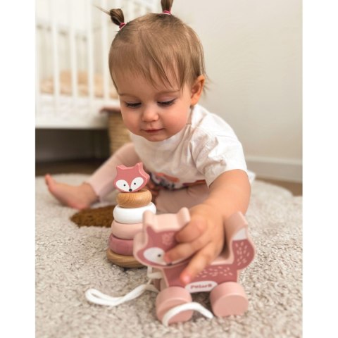 Viga Toys VIGA PolarB Zestaw Lisek Drewniana Piramidka + Lisek do Ciągnięcia