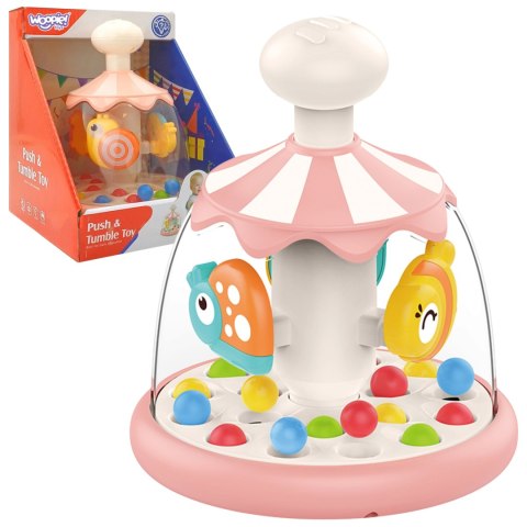 Woopie Baby WOOPIE BABY Kolorowe Zwierzątka Różowy Bączek z Kulkami Karuzela