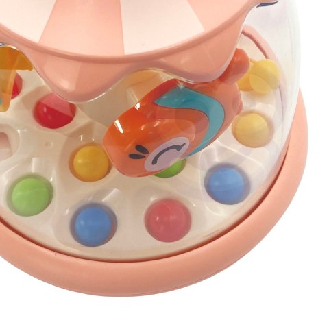 Woopie Baby WOOPIE BABY Kolorowe Zwierzątka Różowy Bączek z Kulkami Karuzela