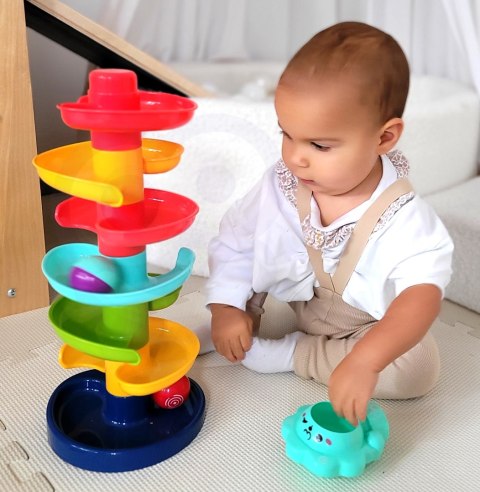 Woopie Baby WOOPIE BABY Kulodrom Tor Kulkowy Zestaw Spirala + 2 Kulki