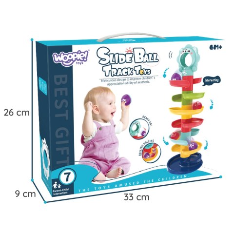 Woopie Baby WOOPIE BABY Kulodrom Tor Kulkowy Zestaw Spirala + 2 Kulki