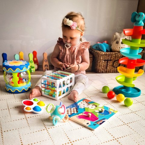 Woopie Baby WOOPIE BABY Kulodrom Tor Kulkowy Zestaw Spirala + 3 Kulki