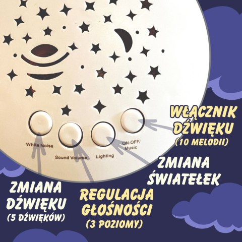 Woopie Baby WOOPIE BABY Przytulanka Usypiacz Projektor 2w1 Miś - 10 Kołysanek