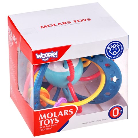 Woopie Baby WOOPIE BABY Zabawka Sensoryczna 2w1 Gryzak Grzechotka Montessori