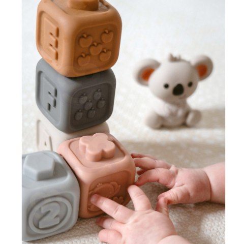 Woopie WOOPIE BABY Zestaw Edukacyjna Piramdka Klocki Sensoryczne 2w1 Gryzak Cyferki