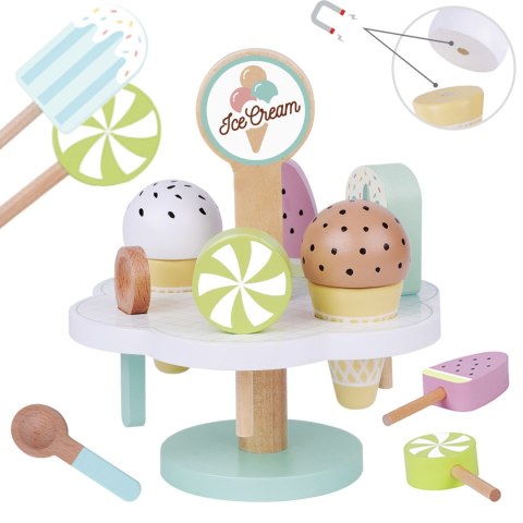 Tooky Toy TOOKY TOY Drewniane Lody Magnetyczne na Stojaku Tooky Toy TOOKY TOY Drewniane Lody Magnetyczne na Stojaku