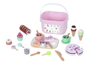 Tooky Toy TOOKY TOY Sweet Cake Drewniany Zestaw Słodkości w Pudełku Cukiernia Lodziarnia