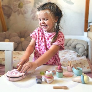 Tooky Toy TOOKY TOY Sweet Cake Drewniany Zestaw Słodkości w Pudełku Cukiernia Lodziarnia