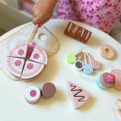 Tooky Toy TOOKY TOY Sweet Cake Drewniany Zestaw Słodkości w Pudełku Cukiernia Lodziarnia
