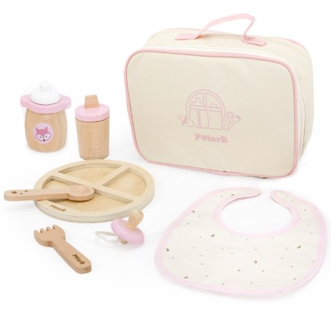 Viga Toys VIGA PolarB Drewniany Zestaw do Karmienia Lalki Torba - z Butelką i Śliniaczkiem