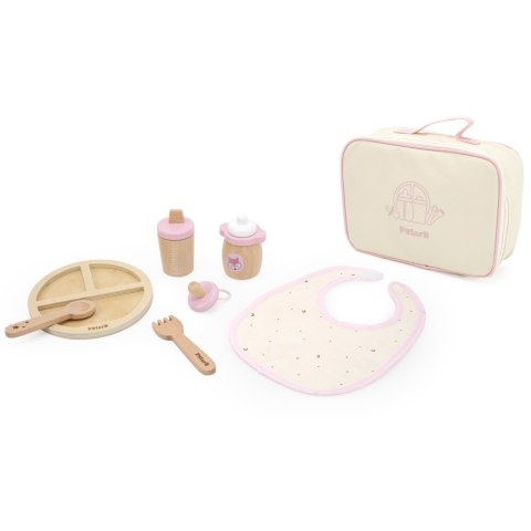 Viga Toys VIGA PolarB Drewniany Zestaw do Karmienia Lalki Torba - z Butelką i Śliniaczkiem