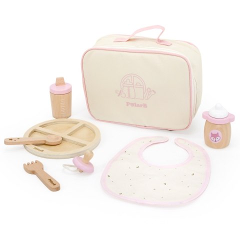 Viga Toys VIGA PolarB Drewniany Zestaw do Karmienia Lalki Torba - z Butelką i Śliniaczkiem
