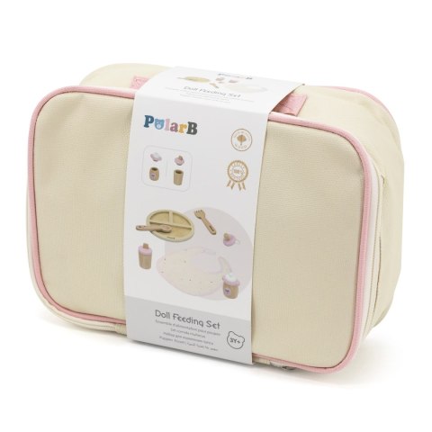 Viga Toys VIGA PolarB Drewniany Zestaw do Karmienia Lalki Torba - z Butelką i Śliniaczkiem