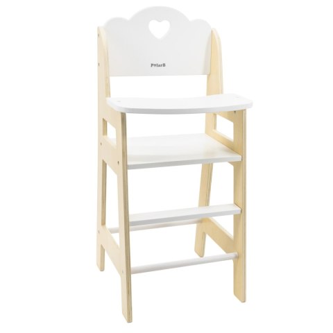 Viga Toys VIGA PolarB Krzesełko do Karmienia dla Lalek Białe Drewniane