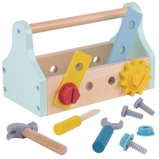 Tooky Toy TOOKY TOY Drewniana Skrzynka z Narzędziami Zestaw 18 el.