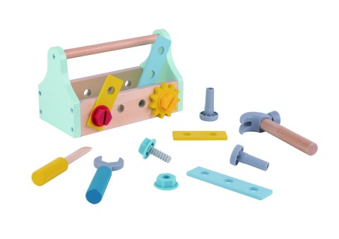 Tooky Toy TOOKY TOY Drewniana Skrzynka z Narzędziami Zestaw 18 el. Tooky Toy TOOKY TOY Drewniana Skrzynka z Narzędziami Zestaw 18 el.