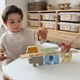 Tooky Toy TOOKY TOY Drewniane Klocki Układanka Zwierzątka Montessori 9 el.