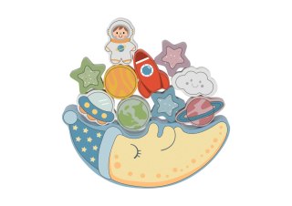 Tooky Toy TOOKY TOY Kosmiczny Śpiący Księżyc Balansująca Układanka Drewniana Nawlekanka Montessori Kosmos