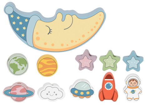 Tooky Toy TOOKY TOY Kosmiczny Śpiący Księżyc Balansująca Układanka Drewniana Nawlekanka Montessori Kosmos Tooky Toy TOOKY TOY Kosmiczny Śpiący Księżyc Balansująca Układanka Drewniana Nawlekanka Montessori Kosmos
