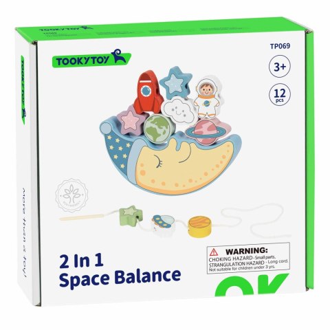 Tooky Toy TOOKY TOY Kosmiczny Śpiący Księżyc Balansująca Układanka Drewniana Nawlekanka Montessori Kosmos Tooky Toy TOOKY TOY Kosmiczny Śpiący Księżyc Balansująca Układanka Drewniana Nawlekanka Montessori Kosmos