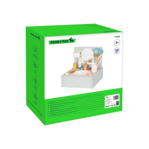 Tooky Toy TOOKY TOY Toilet Bathroom Toaleta Drewniana Łazienka z Akcesoriami