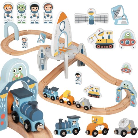 Tooky Toy TOOKY TOY Drewniana Kolejka Kosmiczna Zestaw Tory Tooky Toy TOOKY TOY Drewniana Kolejka Kosmiczna Zestaw Tory