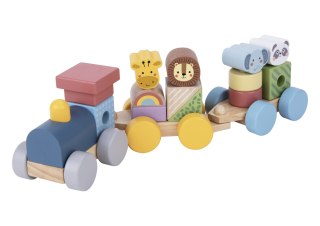 Tooky Toy TOOKY TOY Kolejka Drewniana ze Zwierzątkami Klocki Układanka Montessori