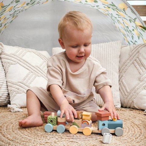 Tooky Toy TOOKY TOY Kolejka Drewniana ze Zwierzątkami Klocki Układanka Montessori Tooky Toy TOOKY TOY Kolejka Drewniana ze Zwierzątkami Klocki Układanka Montessori