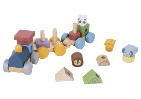 Tooky Toy TOOKY TOY Kolejka Drewniana ze Zwierzątkami Klocki Układanka Montessori Tooky Toy TOOKY TOY Kolejka Drewniana ze Zwierzątkami Klocki Układanka Montessori