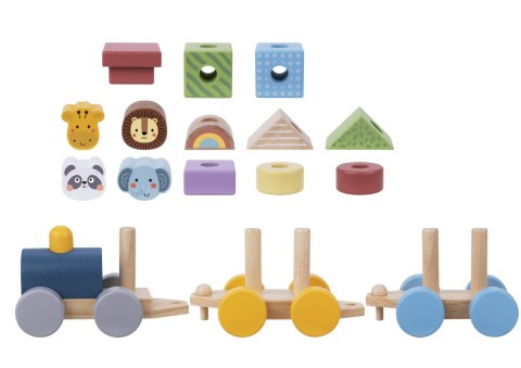 Tooky Toy TOOKY TOY Kolejka Drewniana ze Zwierzątkami Klocki Układanka Montessori Tooky Toy TOOKY TOY Kolejka Drewniana ze Zwierzątkami Klocki Układanka Montessori