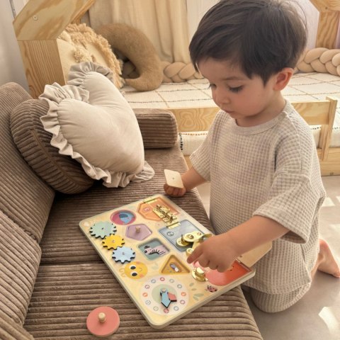 Tooky Toy TOOKY TOY Tablica Manipulacyjna Zamki Zębatki Sorter Zegar Tooky Toy TOOKY TOY Tablica Manipulacyjna Zamki Zębatki Sorter Zegar