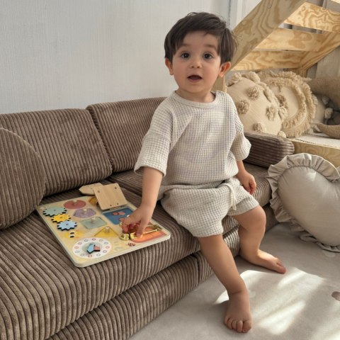 Tooky Toy TOOKY TOY Tablica Manipulacyjna Zamki Zębatki Sorter Zegar Tooky Toy TOOKY TOY Tablica Manipulacyjna Zamki Zębatki Sorter Zegar