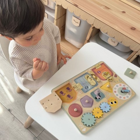Tooky Toy TOOKY TOY Tablica Manipulacyjna Zamki Zębatki Sorter Zegar Tooky Toy TOOKY TOY Tablica Manipulacyjna Zamki Zębatki Sorter Zegar