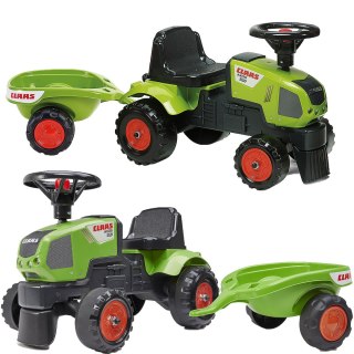 FALK FALK Traktorek Baby Claas Axos 310 Zielony z Przyczepką od 1 roku