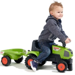 FALK FALK Traktorek Baby Claas Axos 310 Zielony z Przyczepką od 1 roku