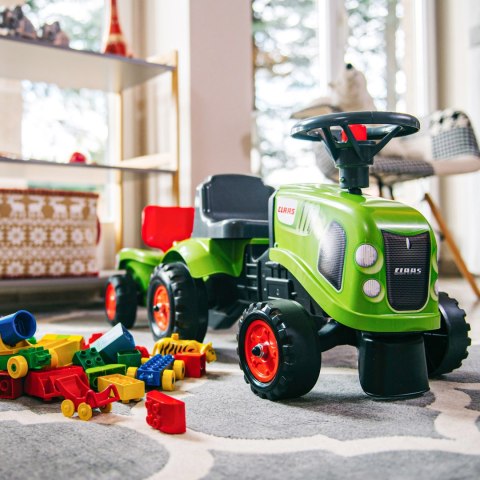 FALK FALK Traktorek Baby Claas Zielony z Przyczepką + akc. od 1 roku