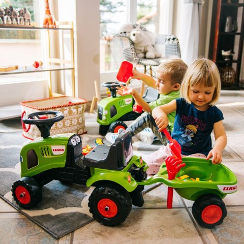 FALK FALK Traktorek Baby Claas Zielony z Przyczepką + akc. od 1 roku