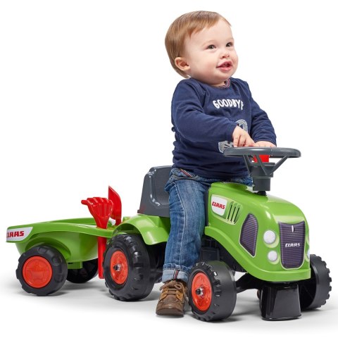 FALK FALK Traktorek Baby Claas Zielony z Przyczepką + akc. od 1 roku