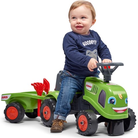 FALK FALK Traktorek Baby Claas Zielony z Przyczepką + akc. od 1 roku