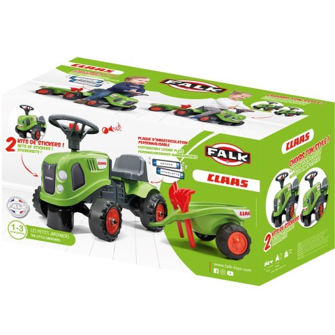 FALK FALK Traktorek Baby Claas Zielony z Przyczepką + akc. od 1 roku