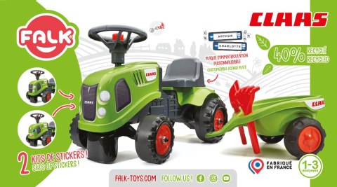 FALK FALK Traktorek Baby Claas Zielony z Przyczepką + akc. od 1 roku