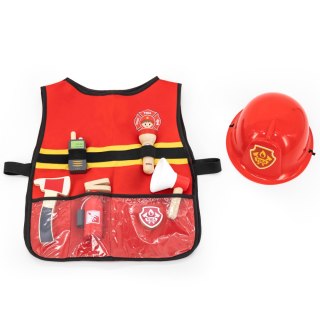 Viga Toys VIGA Zestaw Małego Strażaka Kamizelka + Drewniane akcesoria 8 el.